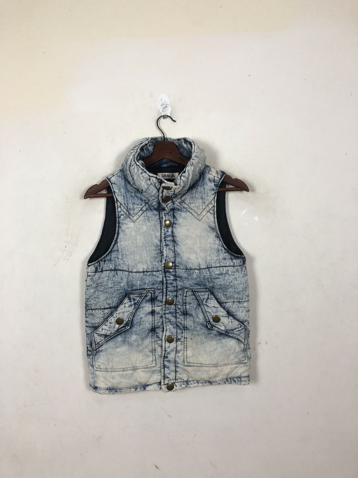 Japanese Brand × Vintage Vintage Gracia Acid Wash Denim Styles Vest Size US M / EU 48-50 / 2 - 2 Thumbnail