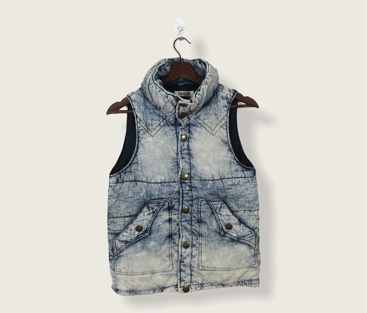 Japanese Brand × Vintage Vintage Gracia Acid Wash Denim Styles Vest Size US M / EU 48-50 / 2 - 1 Thumbnail
