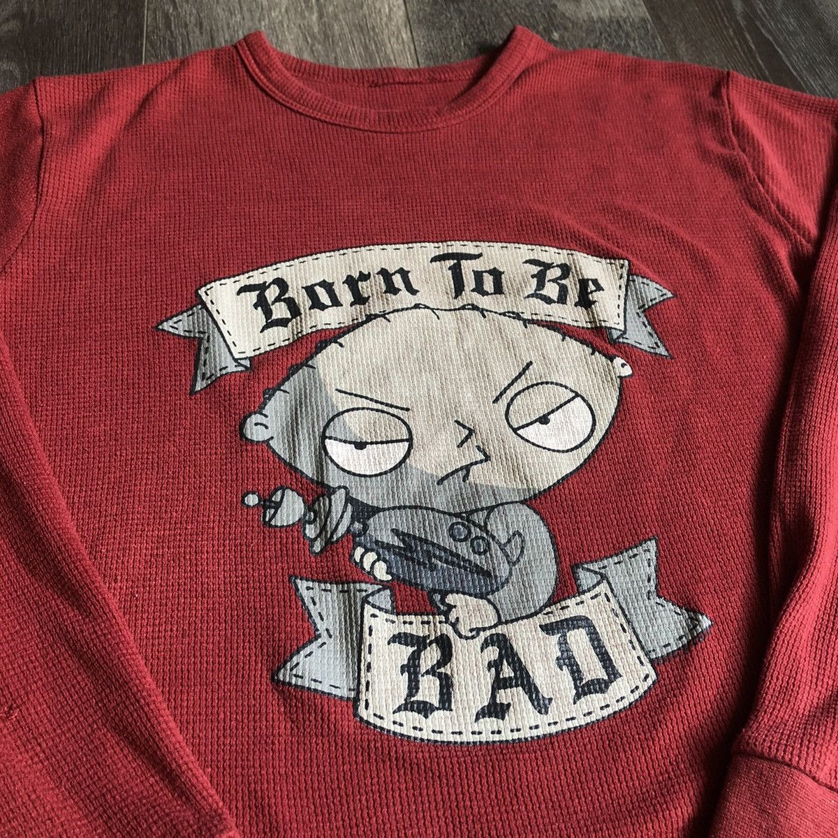 Cartoon Network Vintage Family Guy Stewie Born To Be Bad Thermal Longsleeve Size US M / EU 48-50 / 2 - 2 Thumbnail