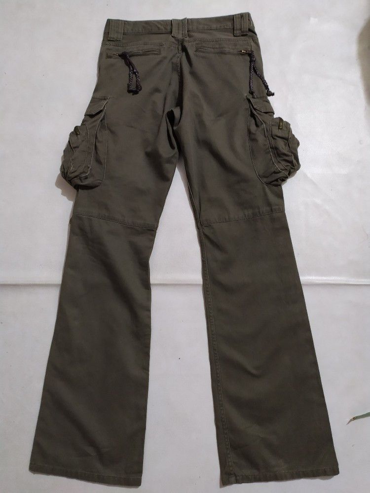 Japanese Brand 🔥 Root Three Multipocket Cargo Tactical Flared Pants Size US 29 - 13 Thumbnail