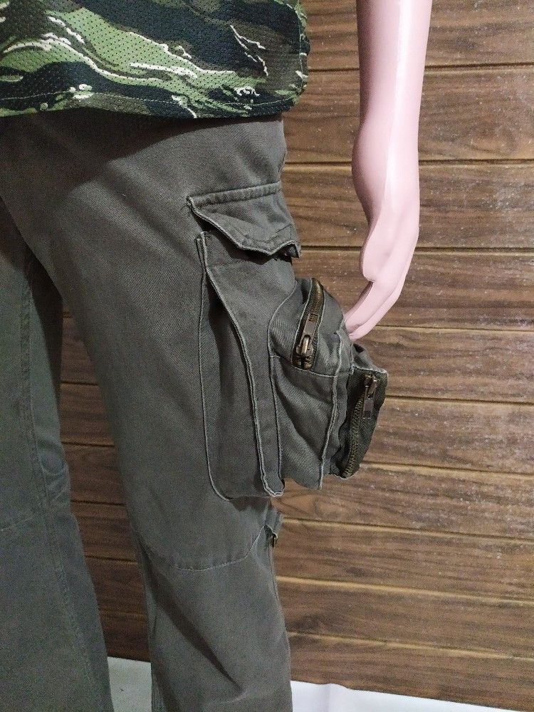 Japanese Brand 🔥 Root Three Multipocket Cargo Tactical Flared Pants Size US 29 - 2 Thumbnail