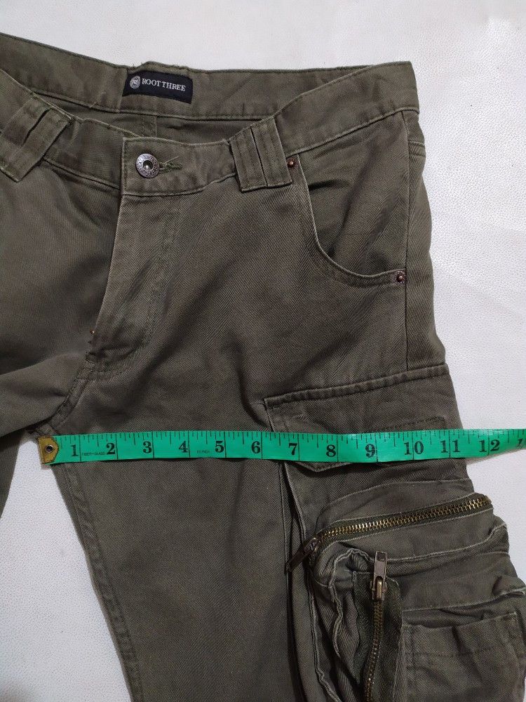 Japanese Brand 🔥 Root Three Multipocket Cargo Tactical Flared Pants Size US 29 - 16 Thumbnail