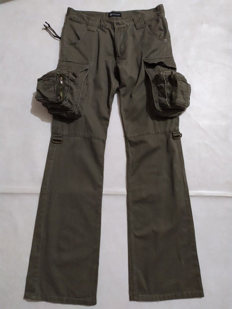 Japanese Brand 🔥 Root Three Multipocket Cargo Tactical Flared Pants Size US 29 - 8 Thumbnail