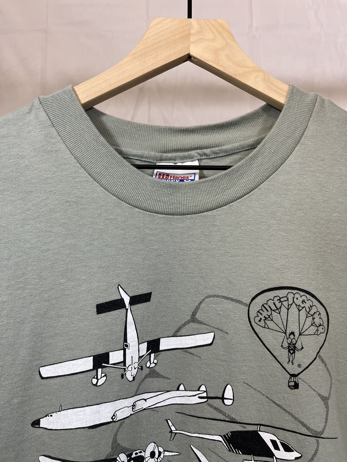 Vintage Vintage Airplane Parachute Faded Tee Size US XL / EU 56 / 4 - 4 Thumbnail