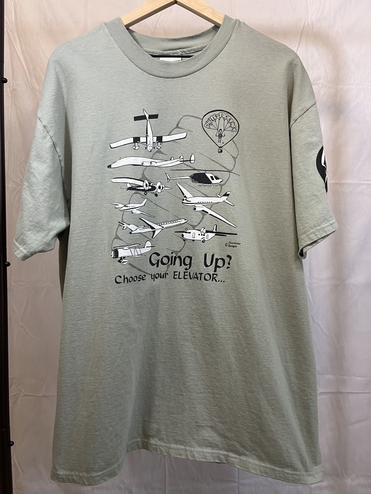 Vintage Vintage Airplane Parachute Faded Tee Size US XL / EU 56 / 4 - 2 Thumbnail