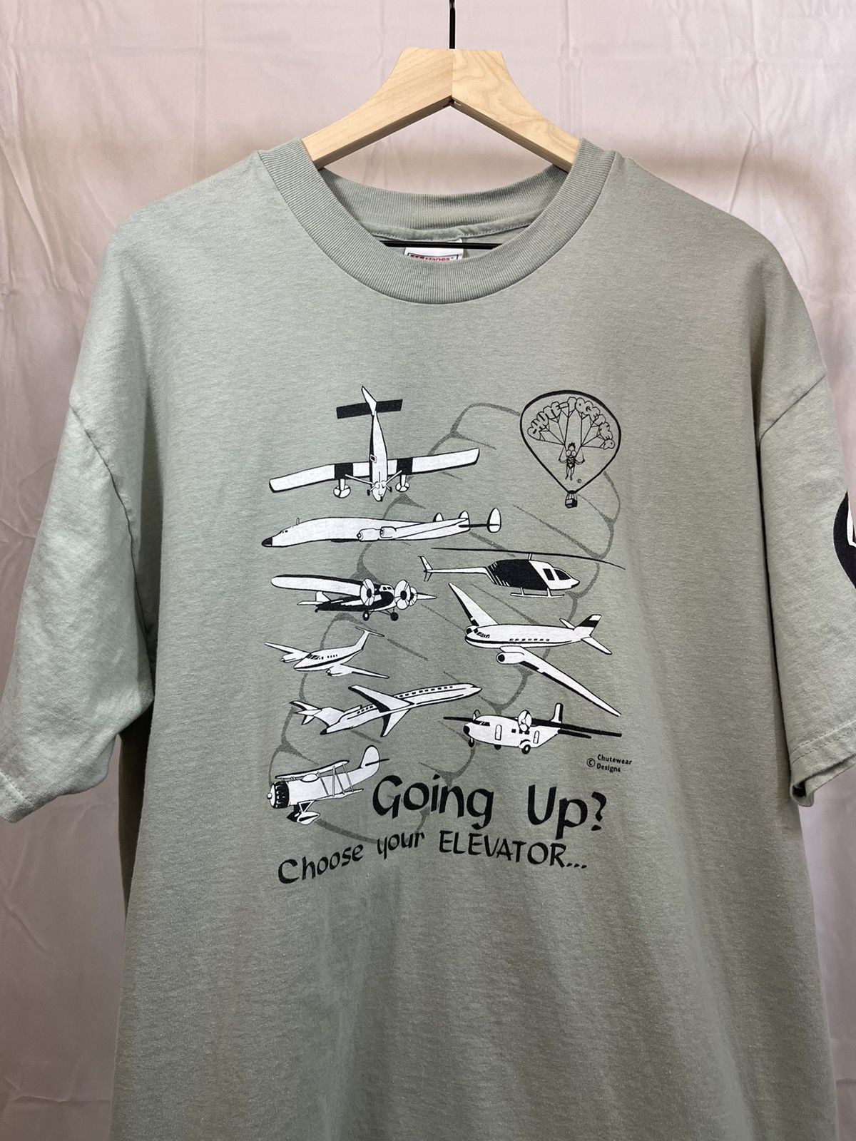 Vintage Vintage Airplane Parachute Faded Tee Size US XL / EU 56 / 4 - 5 Thumbnail