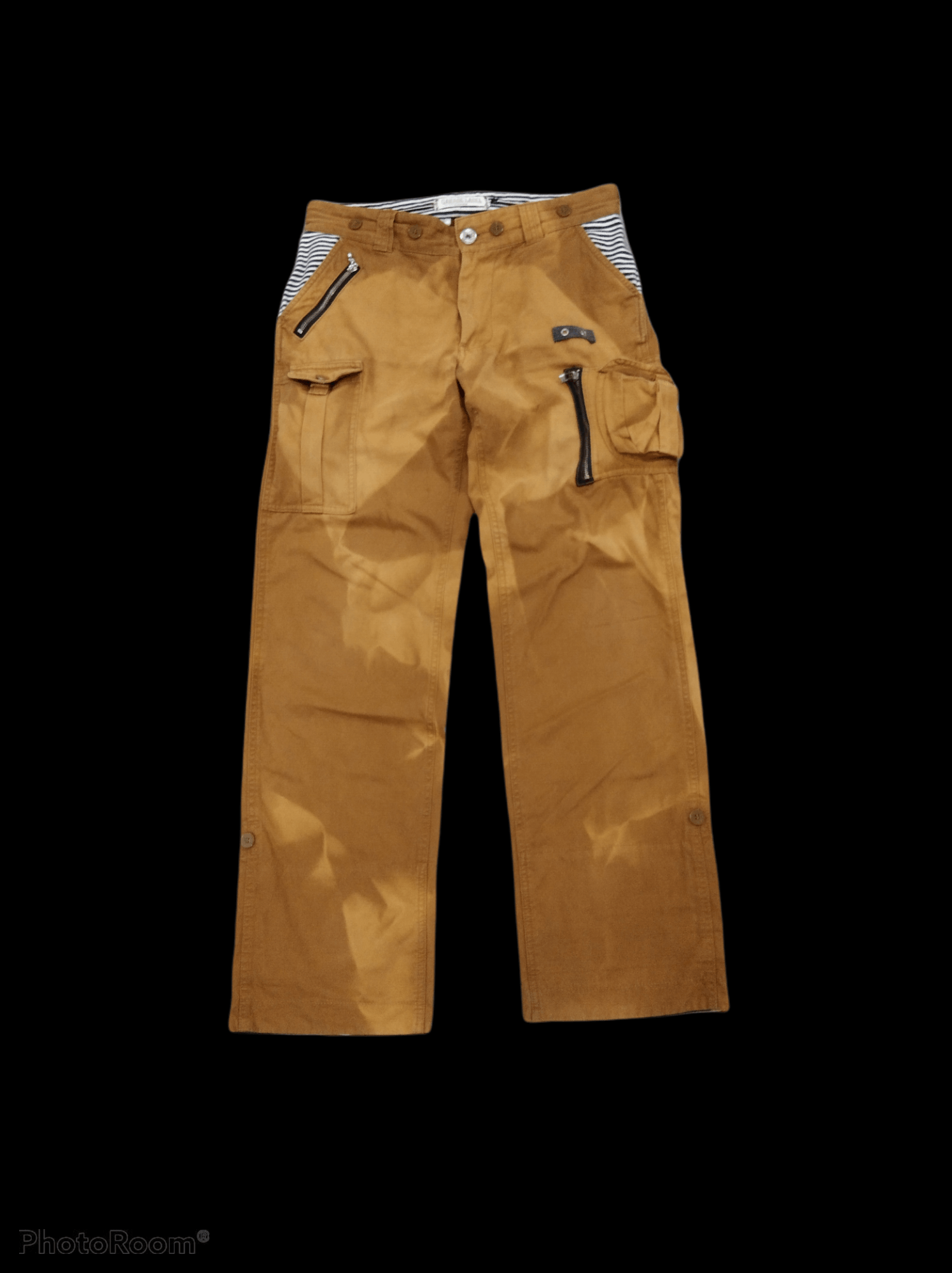 Japanese Brand THRASHED SUN FADED TACTICAL MULTIPOCKET GARAGE LABEL PANTS Size US 33 - 1 Thumbnail