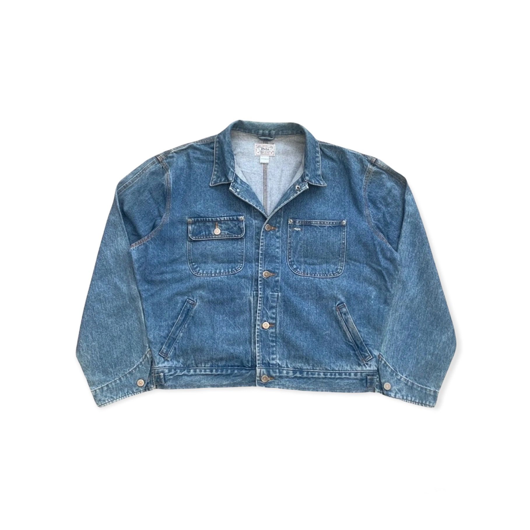 90s Polo Ralph Lauren Made In USA Denim Dungaree Work Jacket