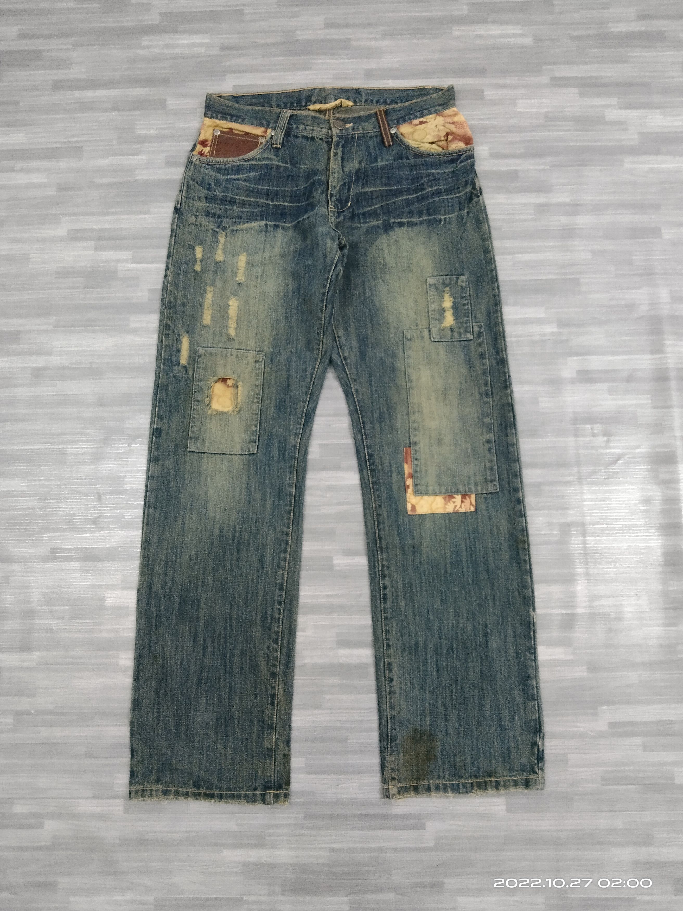 Art Comes First × Japanese Brand INTERNATIONALE DISTRESSED PACTHWORK DENIM PANTS Size US 31 - 2 Thumbnail