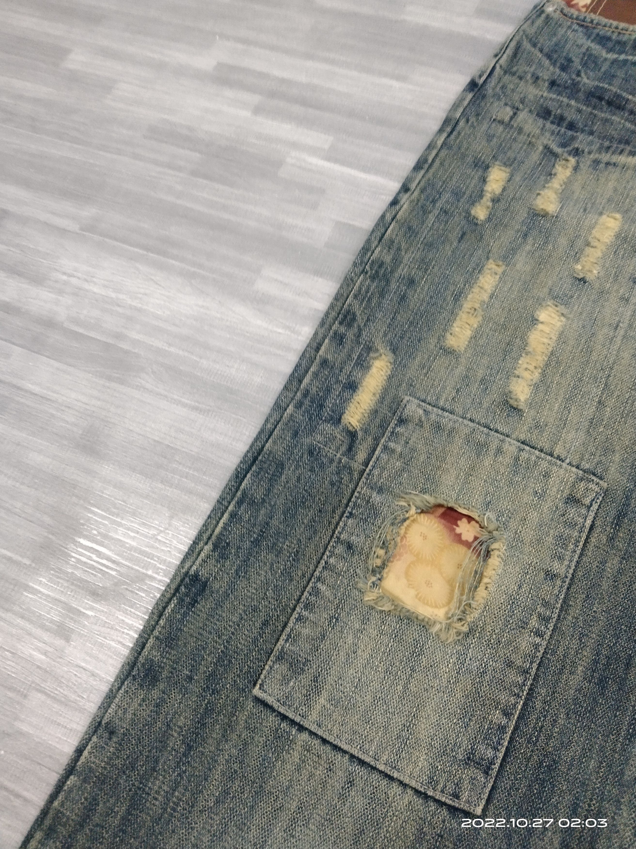 Art Comes First × Japanese Brand INTERNATIONALE DISTRESSED PACTHWORK DENIM PANTS Size US 31 - 6 Thumbnail
