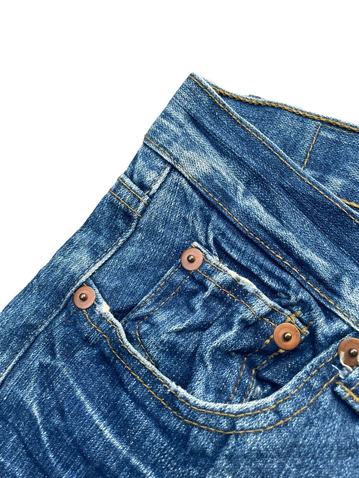 Japanese Brand Point Loma Peace Distresed Denim Size US 33 - 7 Thumbnail