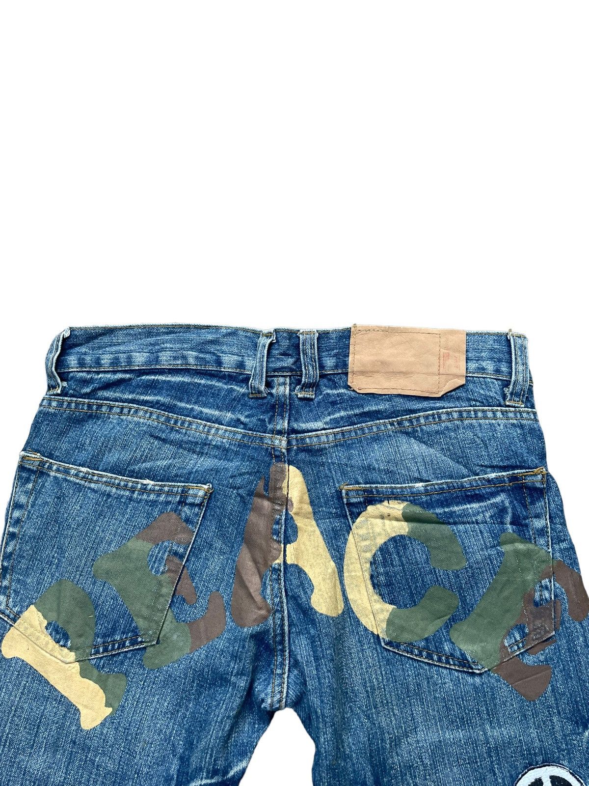 Japanese Brand Point Loma Peace Distresed Denim Size US 33 - 11 Thumbnail