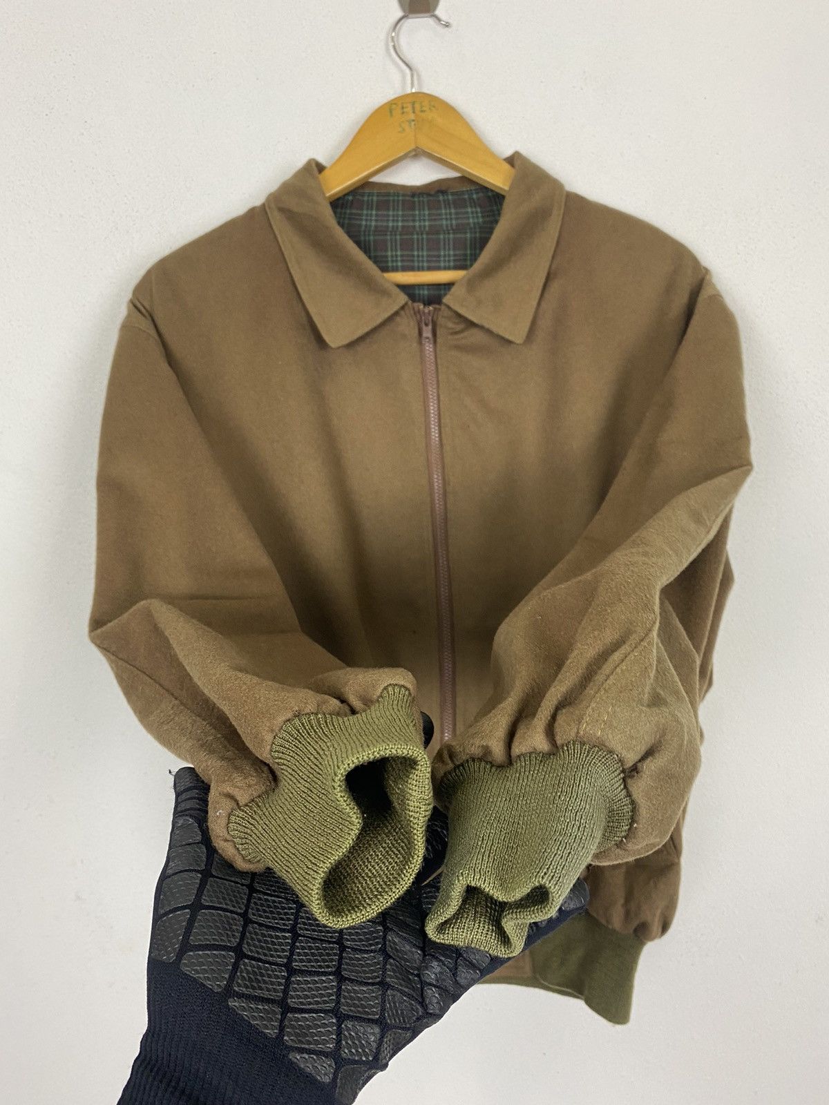 Alfred Dunhill × Vintage VINTAGE DUNHILL BOMBER JACKET WOOL FABRIC Size US L / EU 52-54 / 3 - 8 Thumbnail