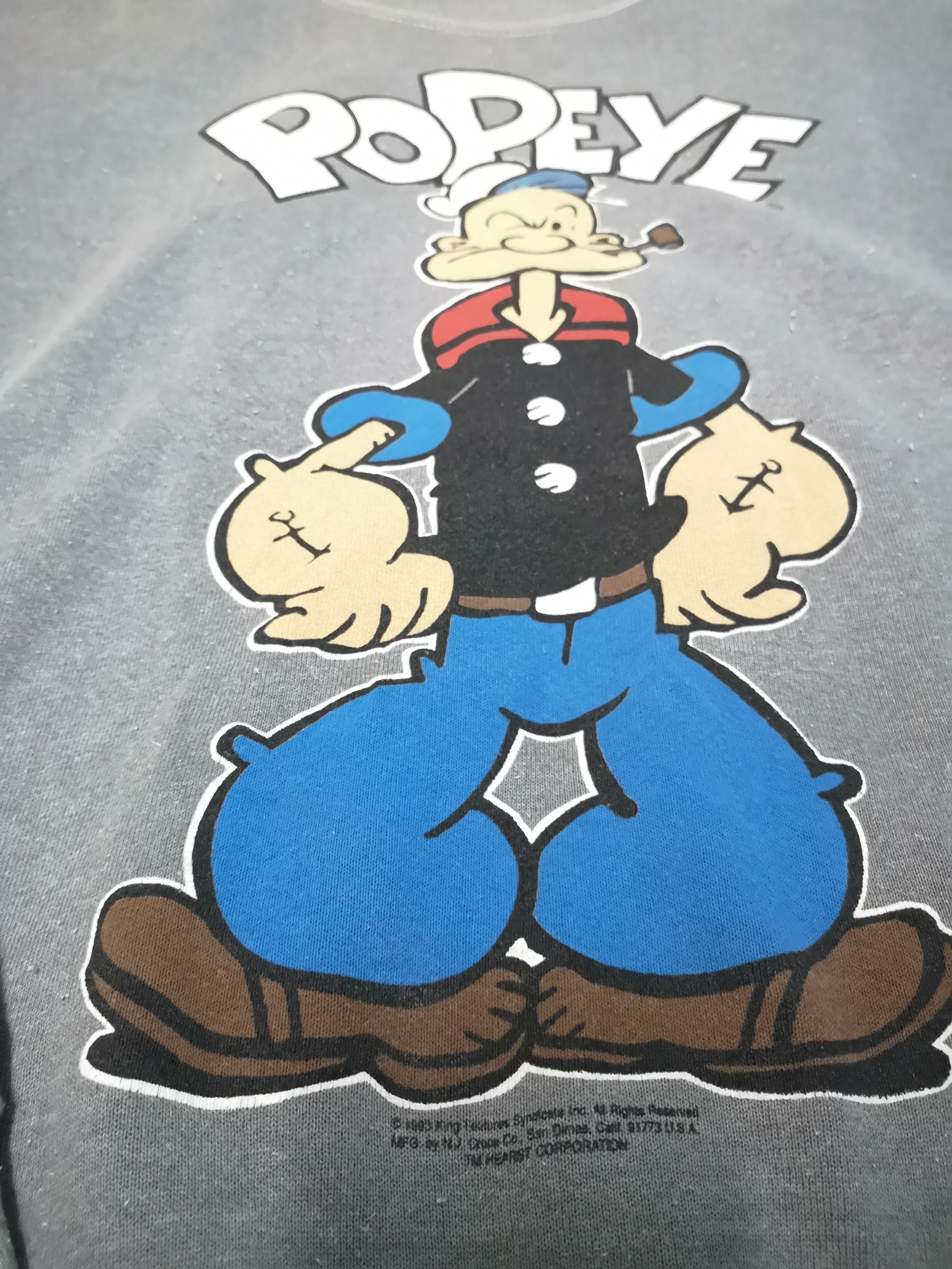 Cartoon Network × Vintage 🔥Popeye Crazy Print Sweatshirt 1993 Size US L / EU 52-54 / 3 - 3 Thumbnail