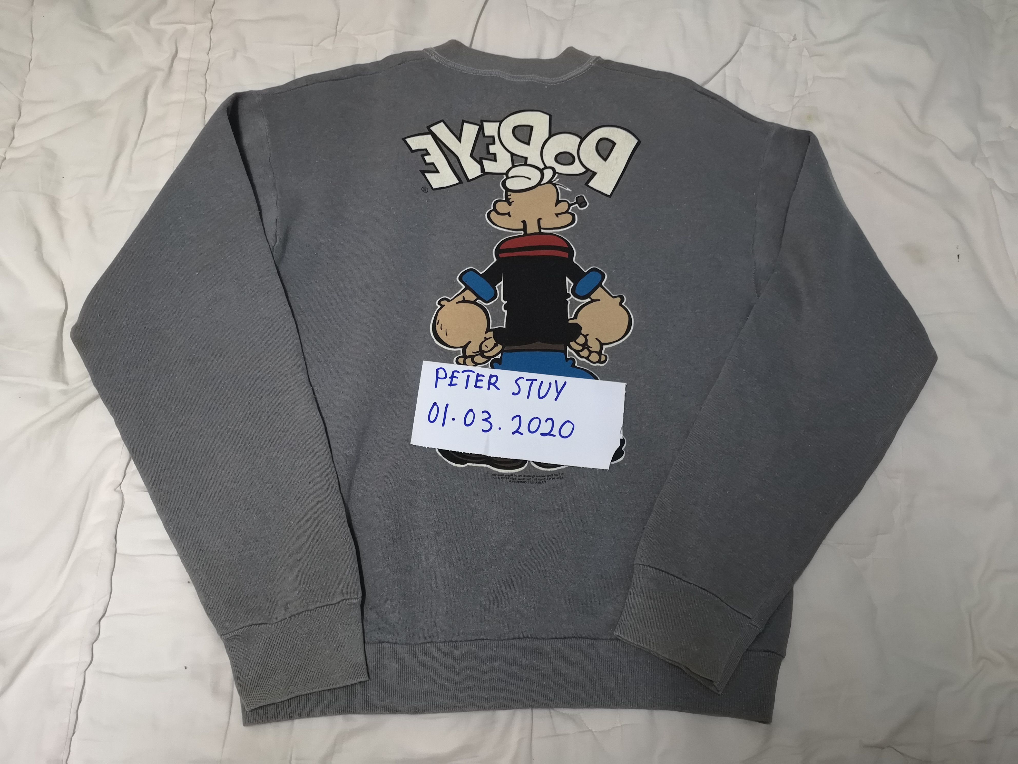 Cartoon Network × Vintage 🔥Popeye Crazy Print Sweatshirt 1993 Size US L / EU 52-54 / 3 - 7 Thumbnail