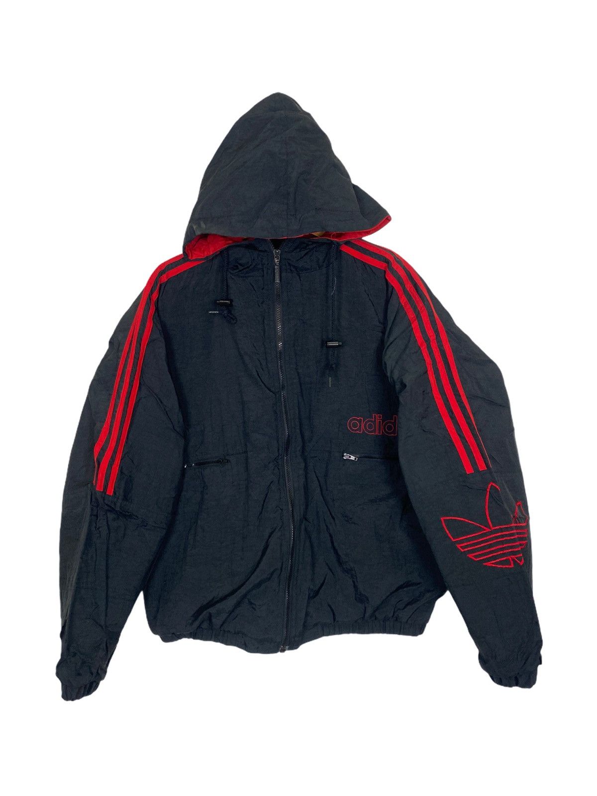 Adidas × Vintage VINTAGE ADIDAS HODDIES JACKET BIG LOGO Size US M / EU 48-50 / 2 - 1 Thumbnail