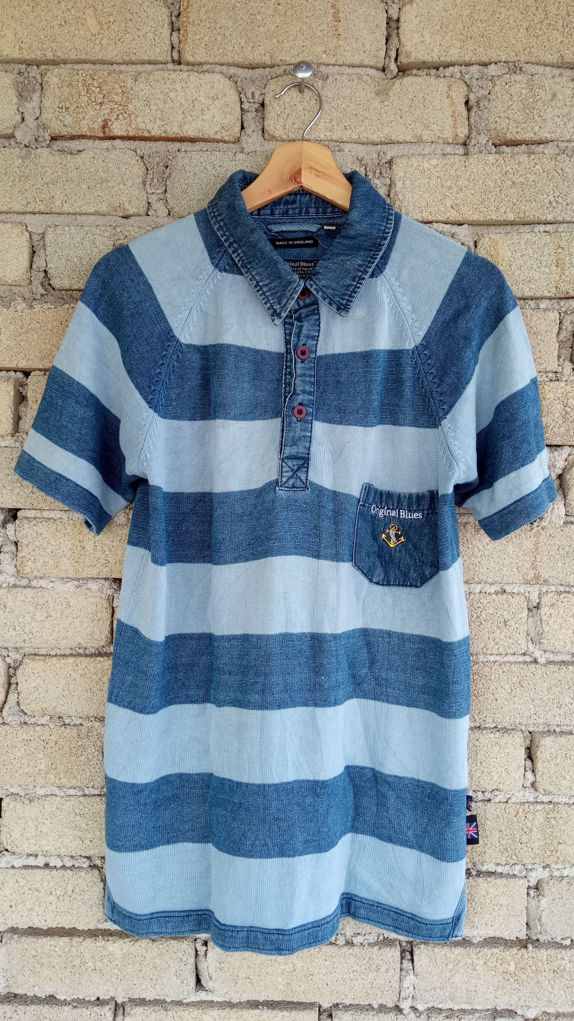 Indigo × Japanese Brand 🔥🔥Original Blues Indigo Dye Border Striped T-Shirt Size US M / EU 48-50 / 2 - 1 Thumbnail