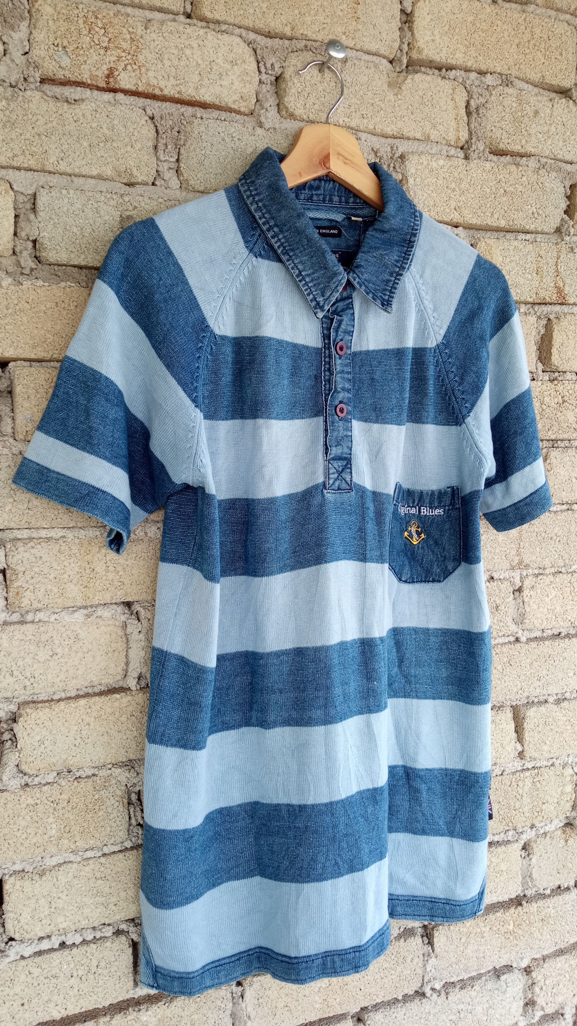 Indigo × Japanese Brand 🔥🔥Original Blues Indigo Dye Border Striped T-Shirt Size US M / EU 48-50 / 2 - 2 Thumbnail