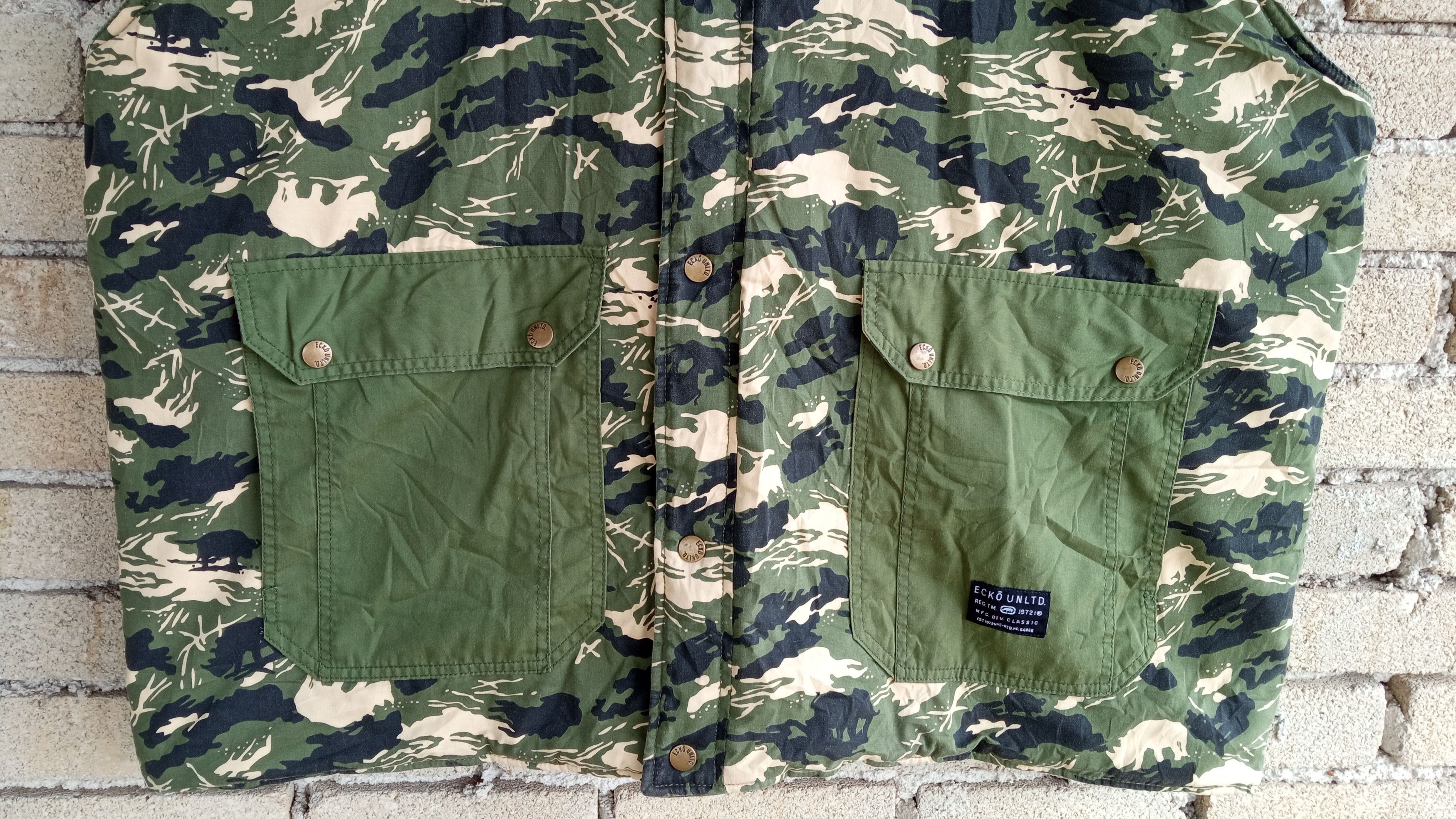 Ecko Unltd. × Vintage 🔥🔥Ecko Unlimited Oversize Camo Sweater Vest Jacket Size US XXL / EU 58 / 5 - 7 Thumbnail