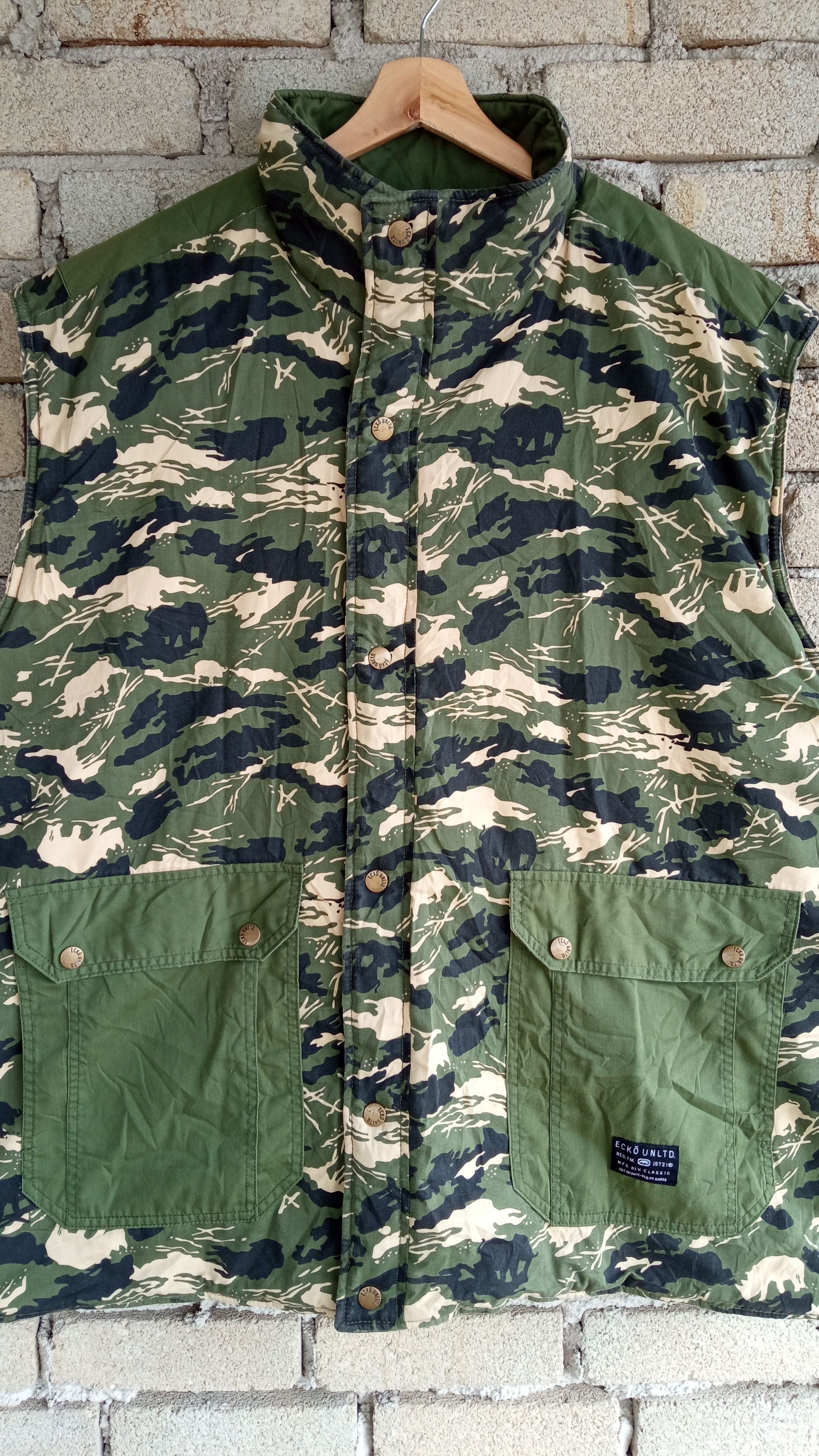 Ecko Unltd. × Vintage 🔥🔥Ecko Unlimited Oversize Camo Sweater Vest Jacket Size US XXL / EU 58 / 5 - 4 Thumbnail