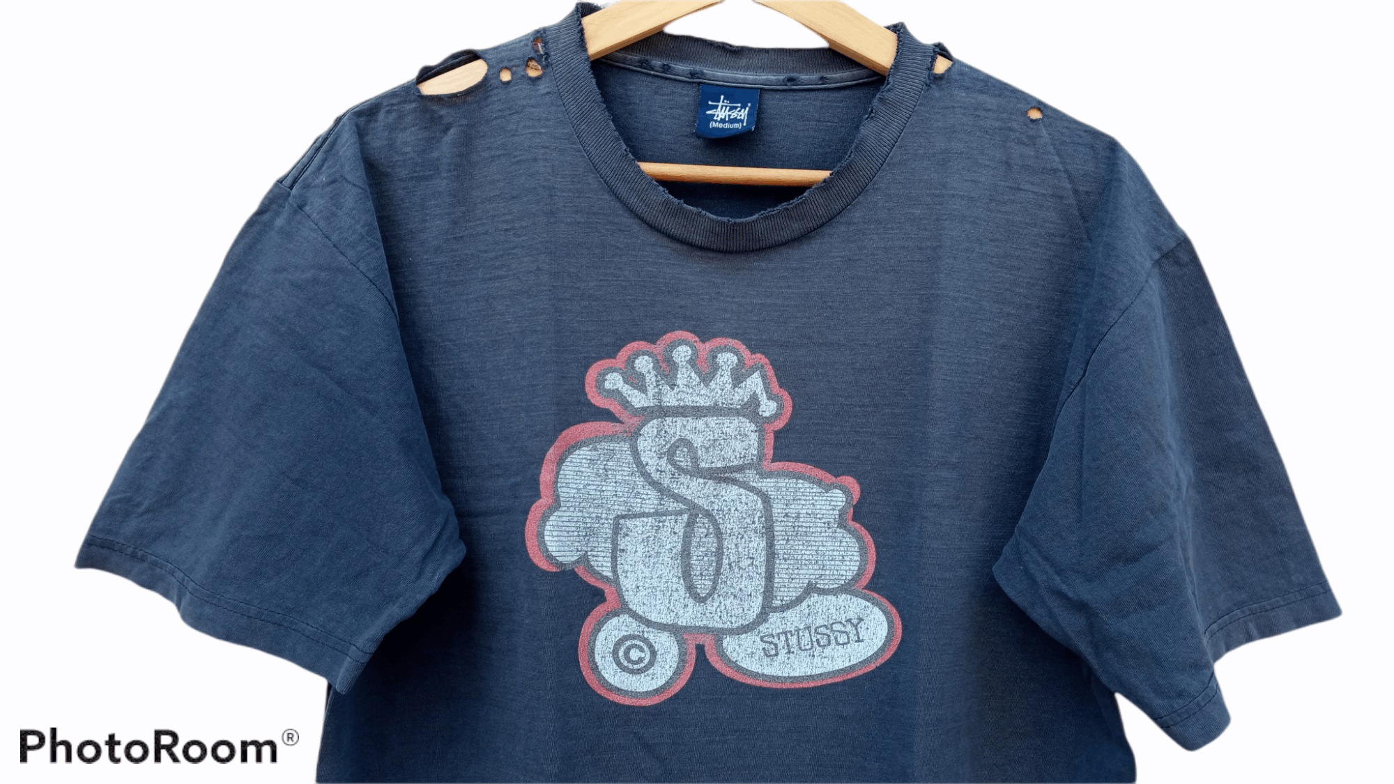 Stussy × Vintage 🔥🔥Vintage 90's Stussy Logo Distressed T-Shirt Size US M / EU 48-50 / 2 - 10 Thumbnail