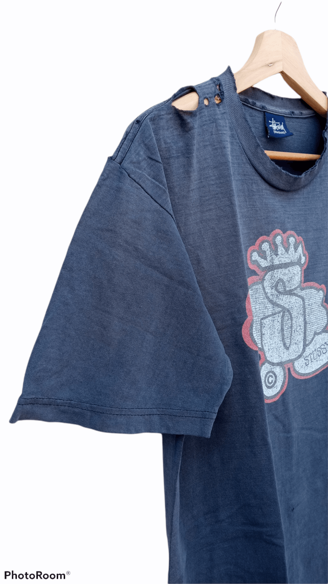 Stussy × Vintage 🔥🔥Vintage 90's Stussy Logo Distressed T-Shirt Size US M / EU 48-50 / 2 - 8 Thumbnail