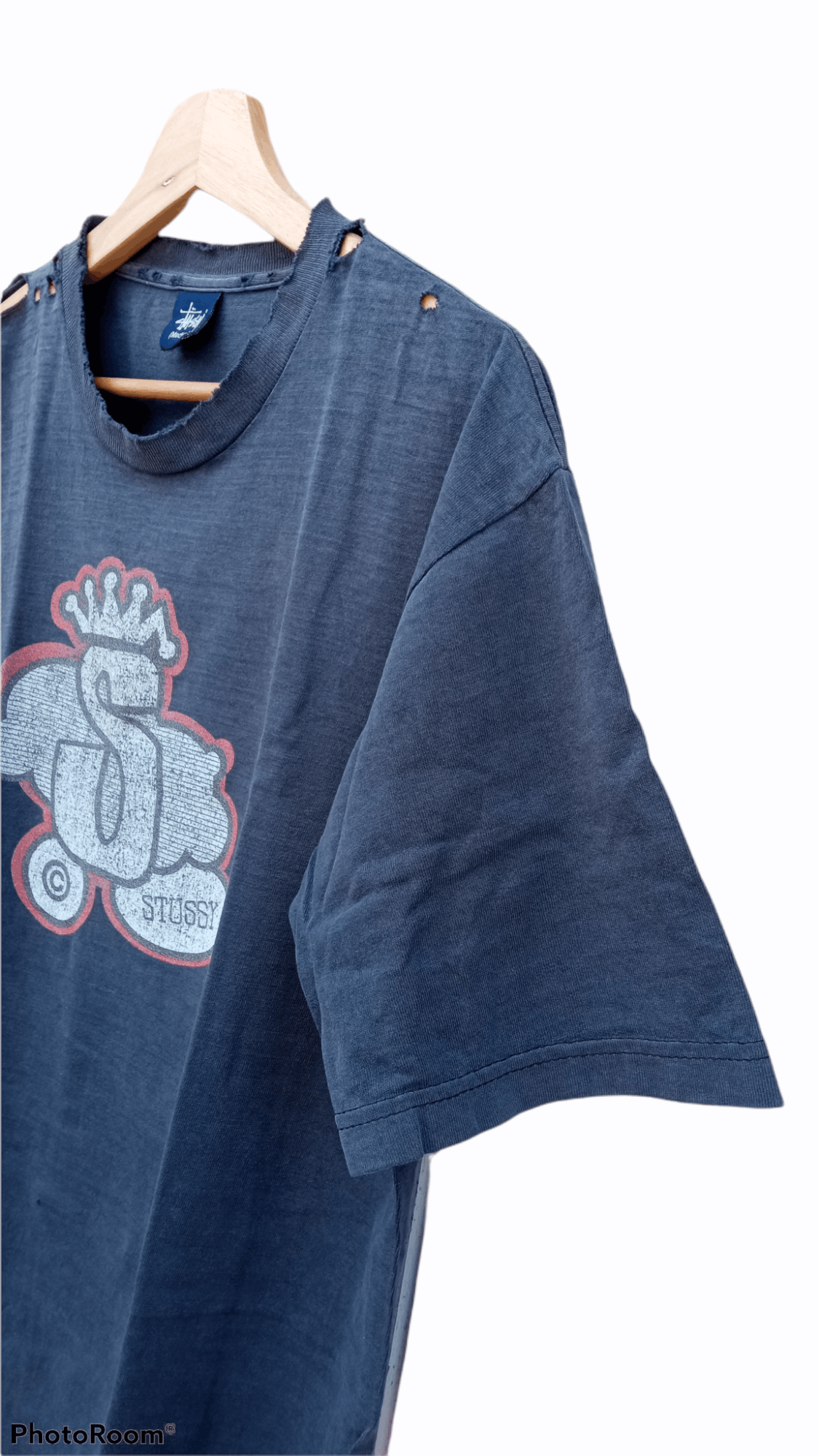 Stussy × Vintage 🔥🔥Vintage 90's Stussy Logo Distressed T-Shirt Size US M / EU 48-50 / 2 - 6 Thumbnail