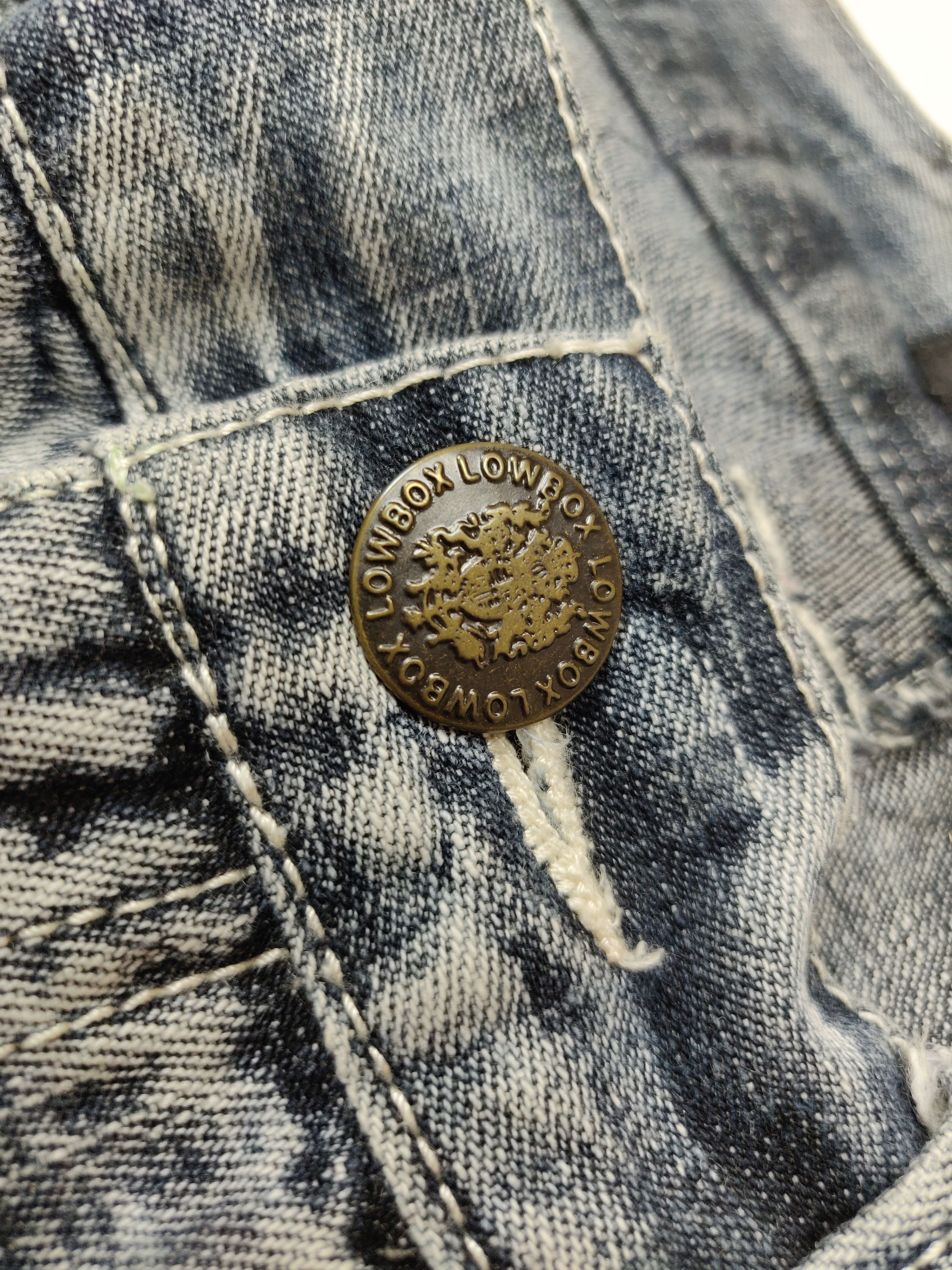 Japanese Brand 2002 Lowbox Japan D-Blu Collection Punk Denim Jeans Size US 35 - 8 Thumbnail