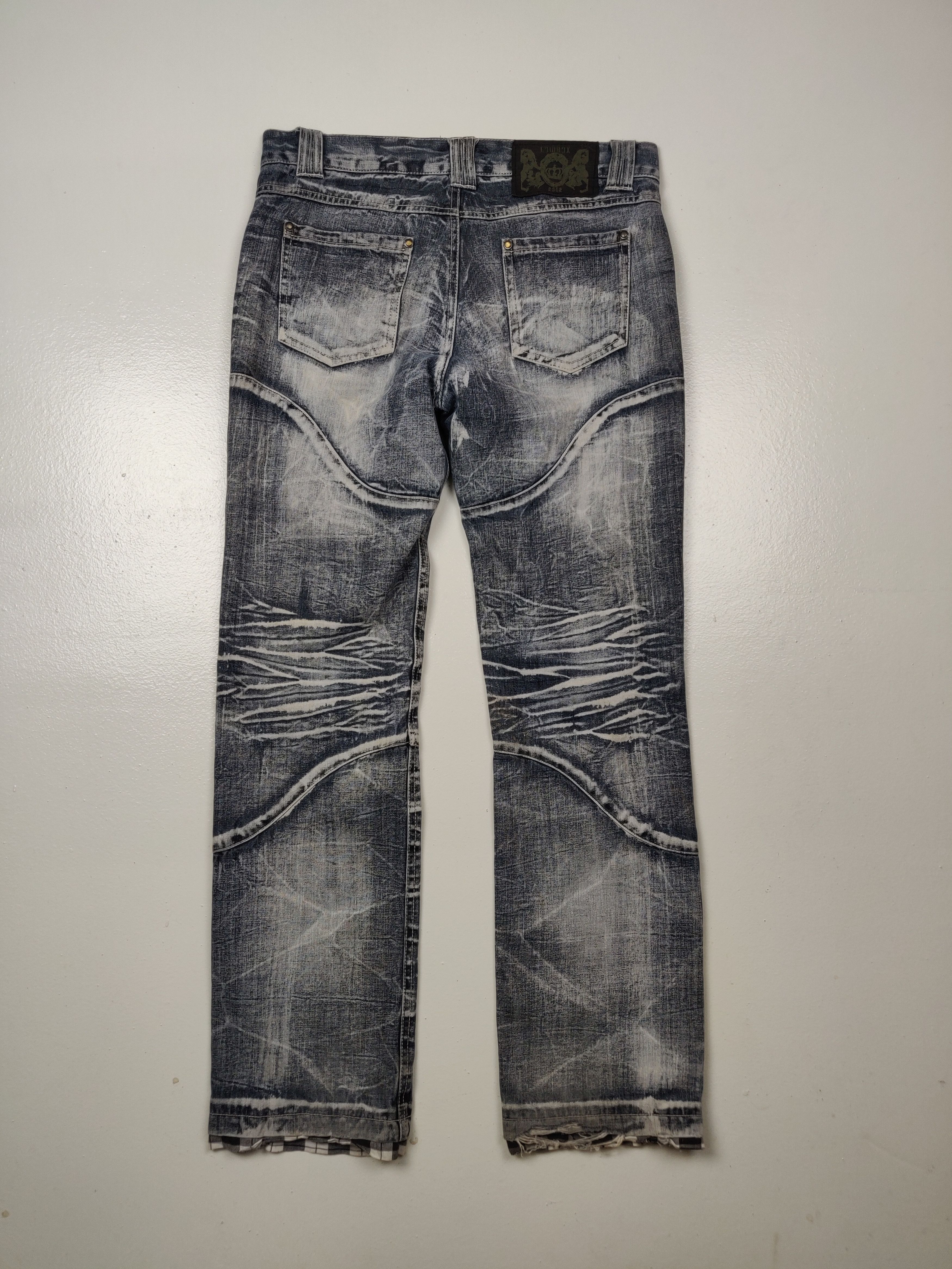Japanese Brand 2002 Lowbox Japan D-Blu Collection Punk Denim Jeans Size US 35 - 10 Thumbnail