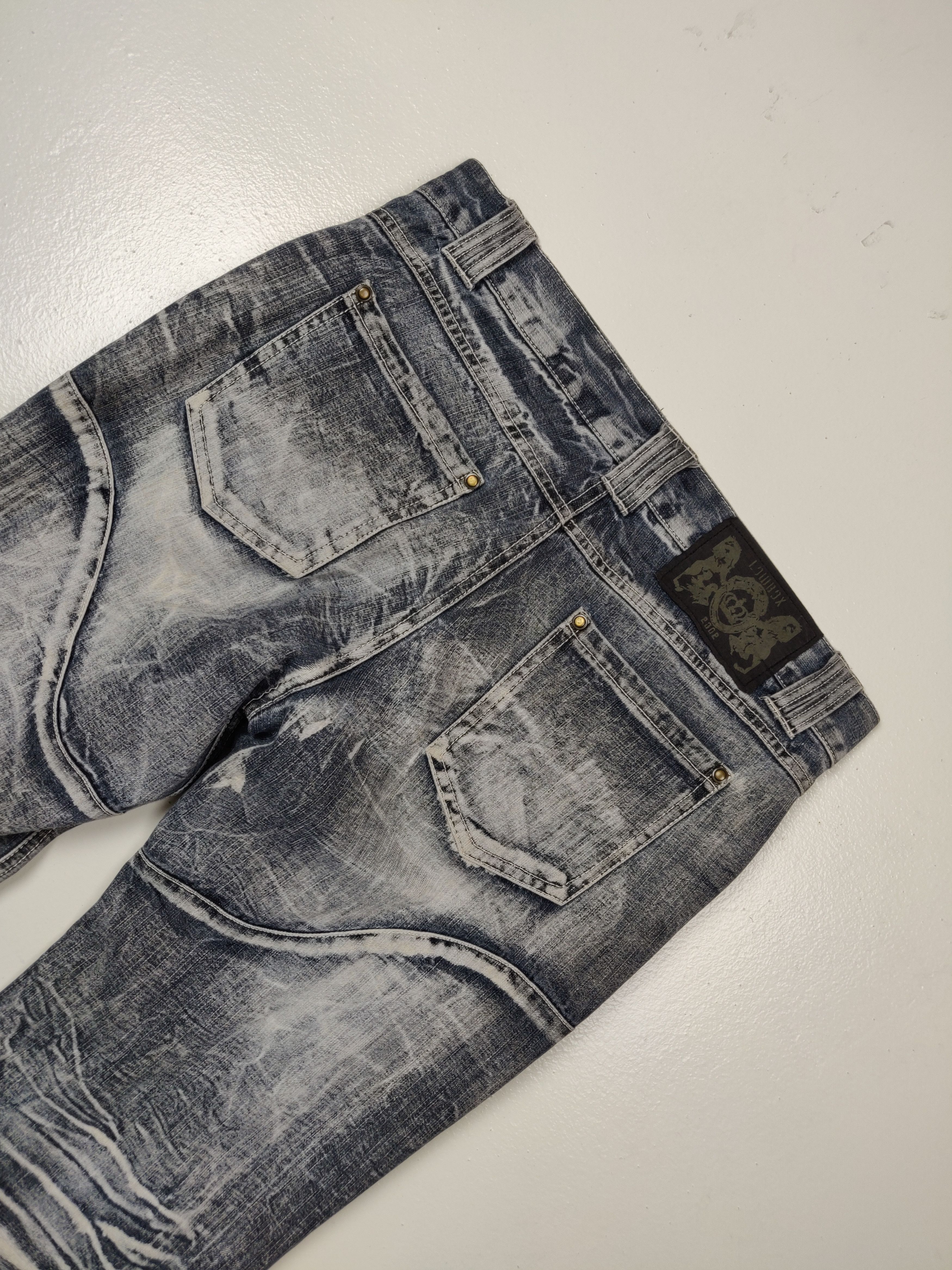 Japanese Brand 2002 Lowbox Japan D-Blu Collection Punk Denim Jeans Size US 35 - 11 Thumbnail