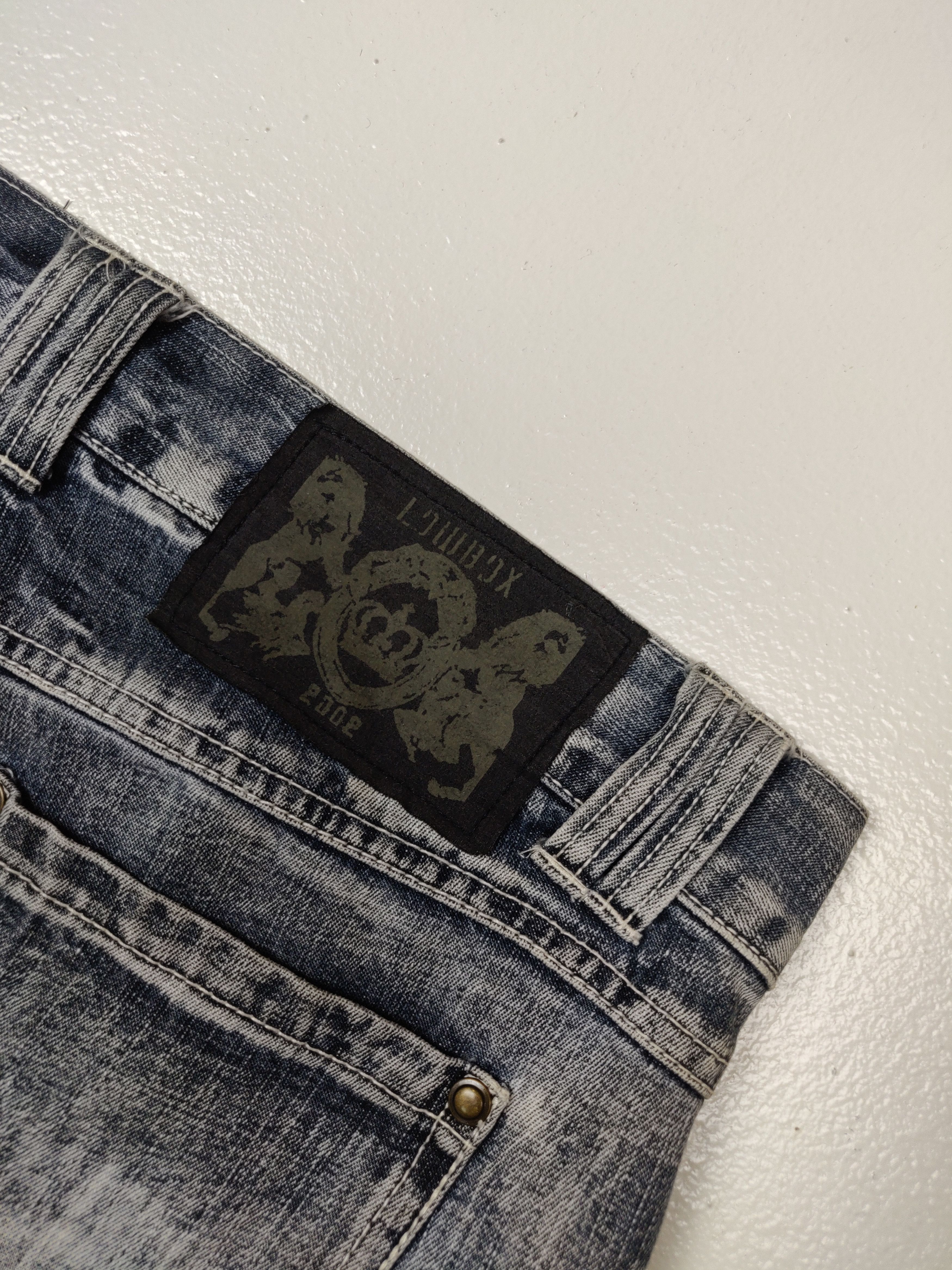 Japanese Brand 2002 Lowbox Japan D-Blu Collection Punk Denim Jeans Size US 35 - 14 Thumbnail