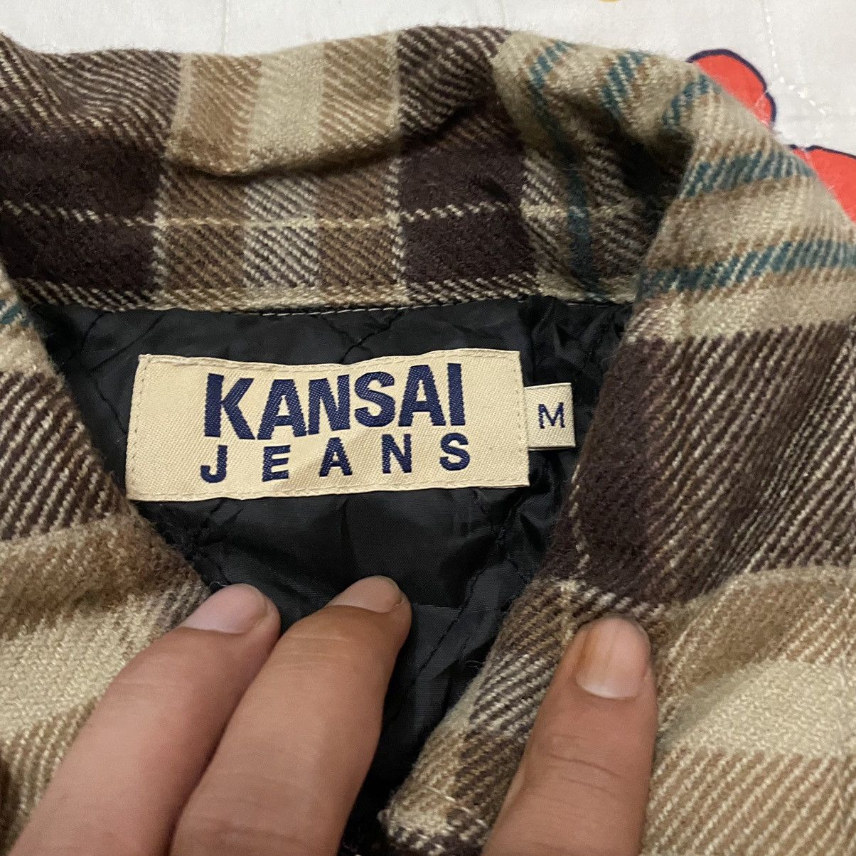 Designer × Japanese Brand × Kansai Yamamoto Steals🔥Vintage Shadow Plaid Zip Up Jacket Size US M / EU 48-50 / 2 - 4 Thumbnail