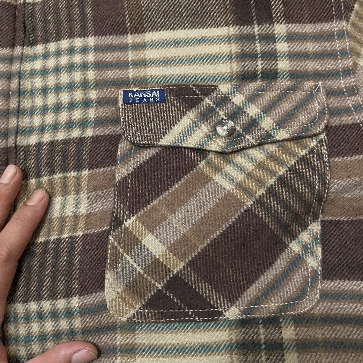 Designer × Japanese Brand × Kansai Yamamoto Steals🔥Vintage Shadow Plaid Zip Up Jacket Size US M / EU 48-50 / 2 - 5 Thumbnail