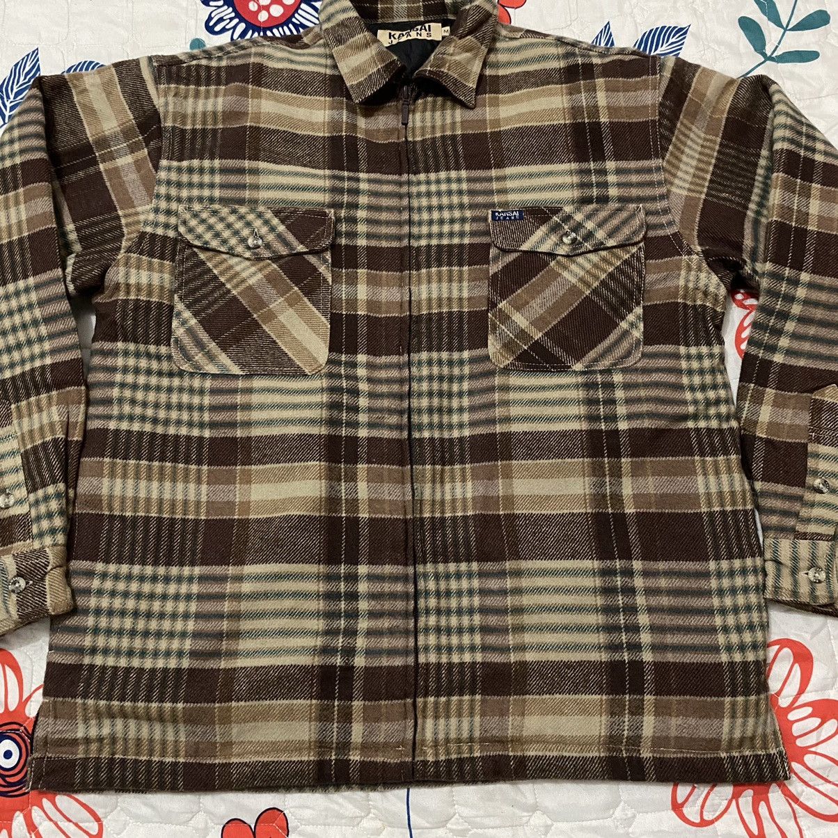 Designer × Japanese Brand × Kansai Yamamoto Steals🔥Vintage Shadow Plaid Zip Up Jacket Size US M / EU 48-50 / 2 - 3 Thumbnail