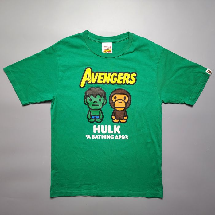 Bape Bape x Marvel Comics-Avengers Hulk x Baby Milo T Shirt | Grailed