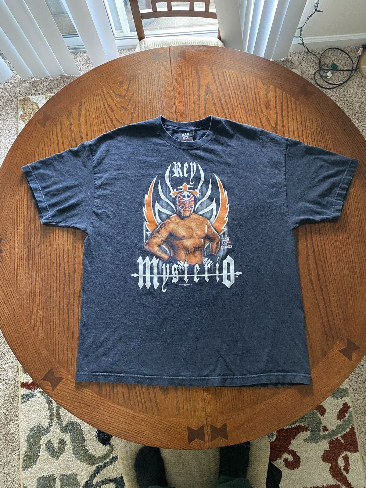 image of Vintage 2002 Rey Mysterio Wwe Shirt in Black, Men's (Size 2XL)