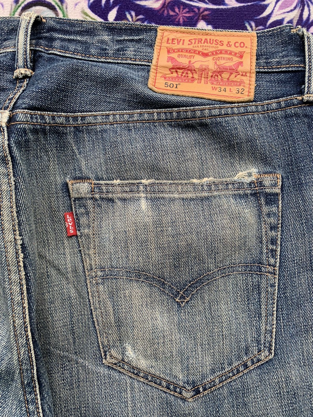 If Six Was Nine Vintage Levis 501 Faded Wash Denim Size US 36 / EU 52 - 13 Thumbnail