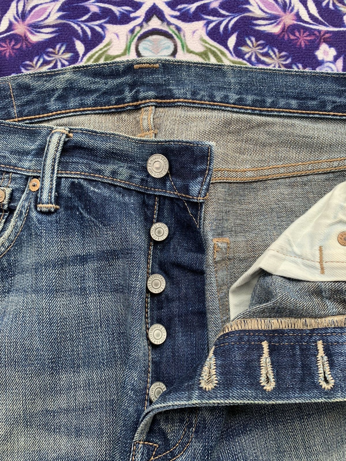 If Six Was Nine Vintage Levis 501 Faded Wash Denim Size US 36 / EU 52 - 5 Thumbnail