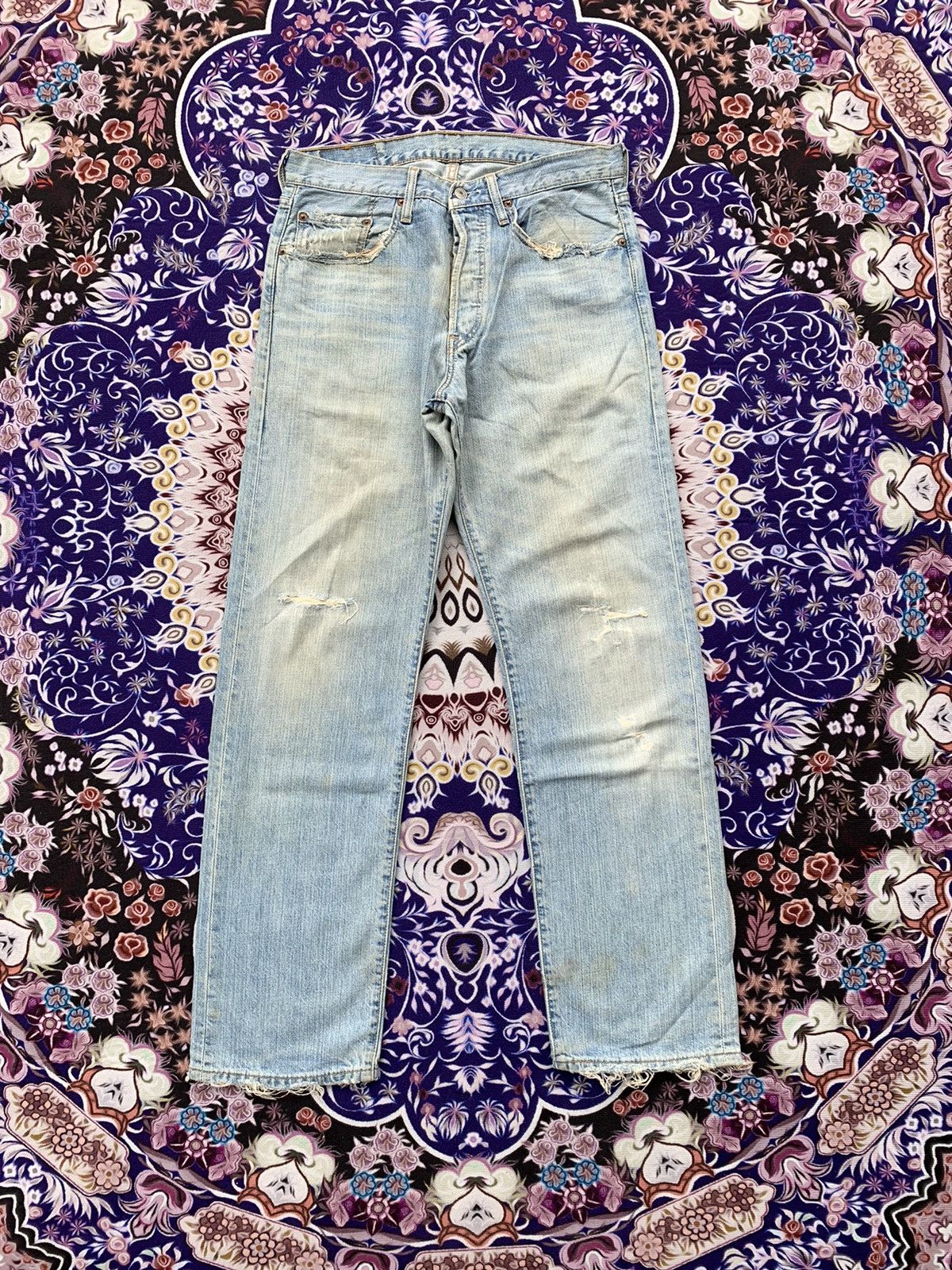 Levi's Vintage Levis 501 Faded Wash Denim Size US 33 - 1 Thumbnail