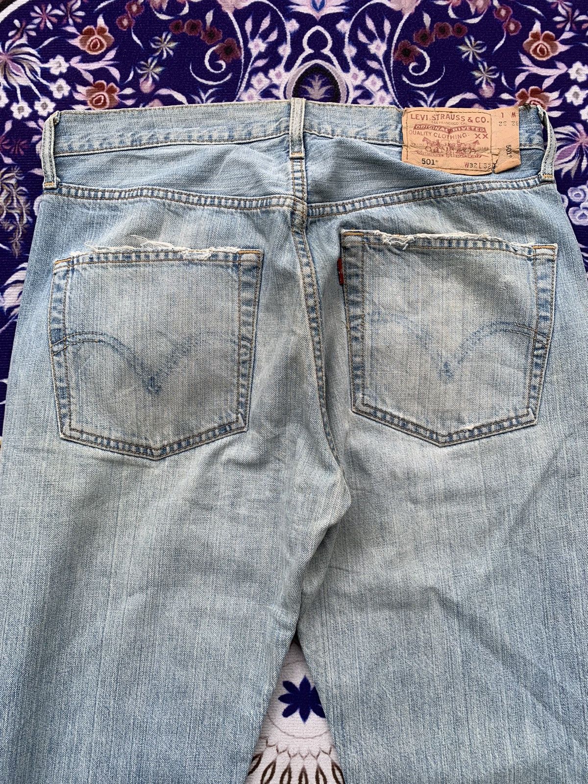 Levi's Vintage Levis 501 Faded Wash Denim Size US 33 - 10 Thumbnail