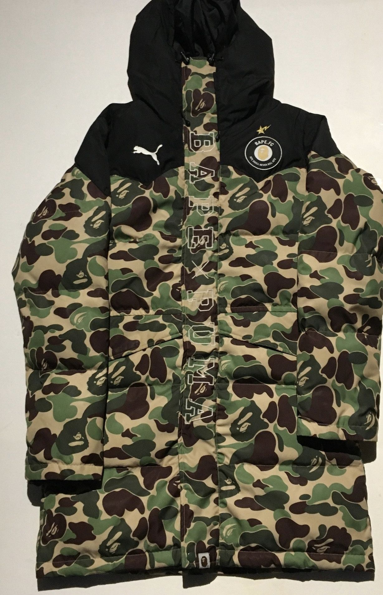 image of Bape Puma Camo Heavy Coat Down Jacket, Men's (Size Small)