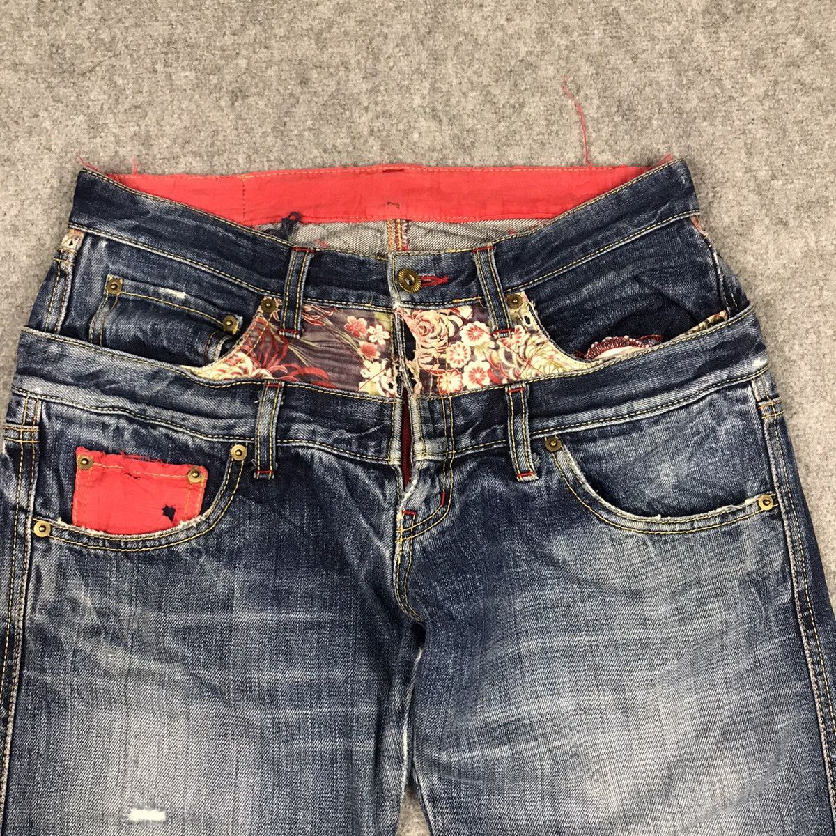 Eternal DOUBLE WAIST RIPPED DISTRESSED ENTERNAL DENIM PANTS Size US 30 / EU 46 - 8 Thumbnail