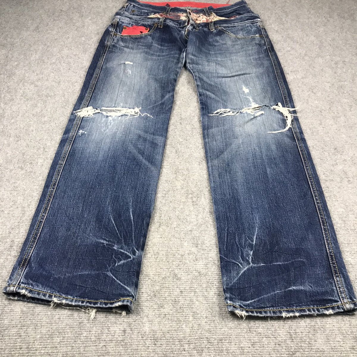 Eternal DOUBLE WAIST RIPPED DISTRESSED ENTERNAL DENIM PANTS Size US 30 / EU 46 - 2 Thumbnail