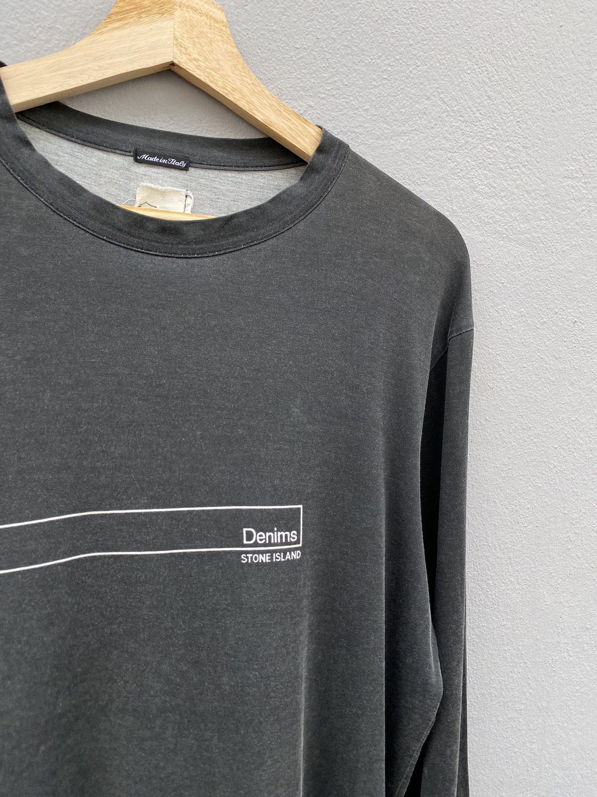 Stone Island vintage stone island denim dyed cotton longsleeve tee Size US L / EU 52-54 / 3 - 6 Thumbnail