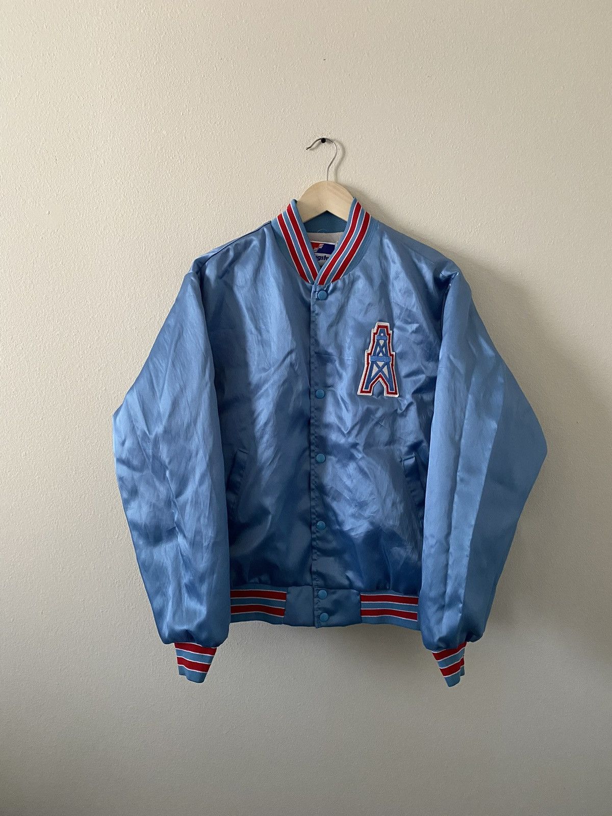 Vintage Vintage Houston Oilers Satin Bomber Jacket (Very Rare)