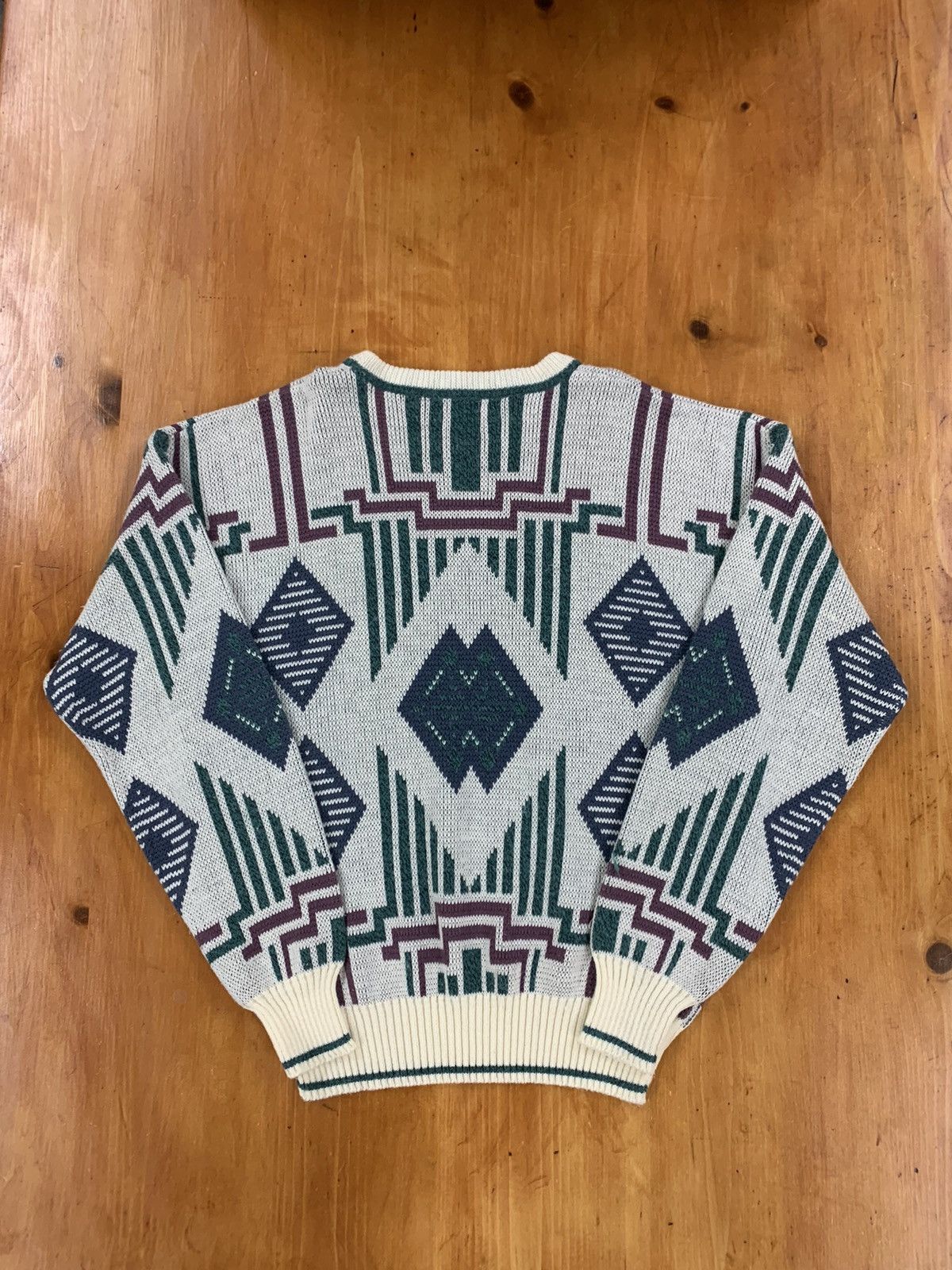 Vintage Vintage Floating Aztec Diamonds Knit Sweater Size US XL / EU 56 / 4 - 3 Thumbnail