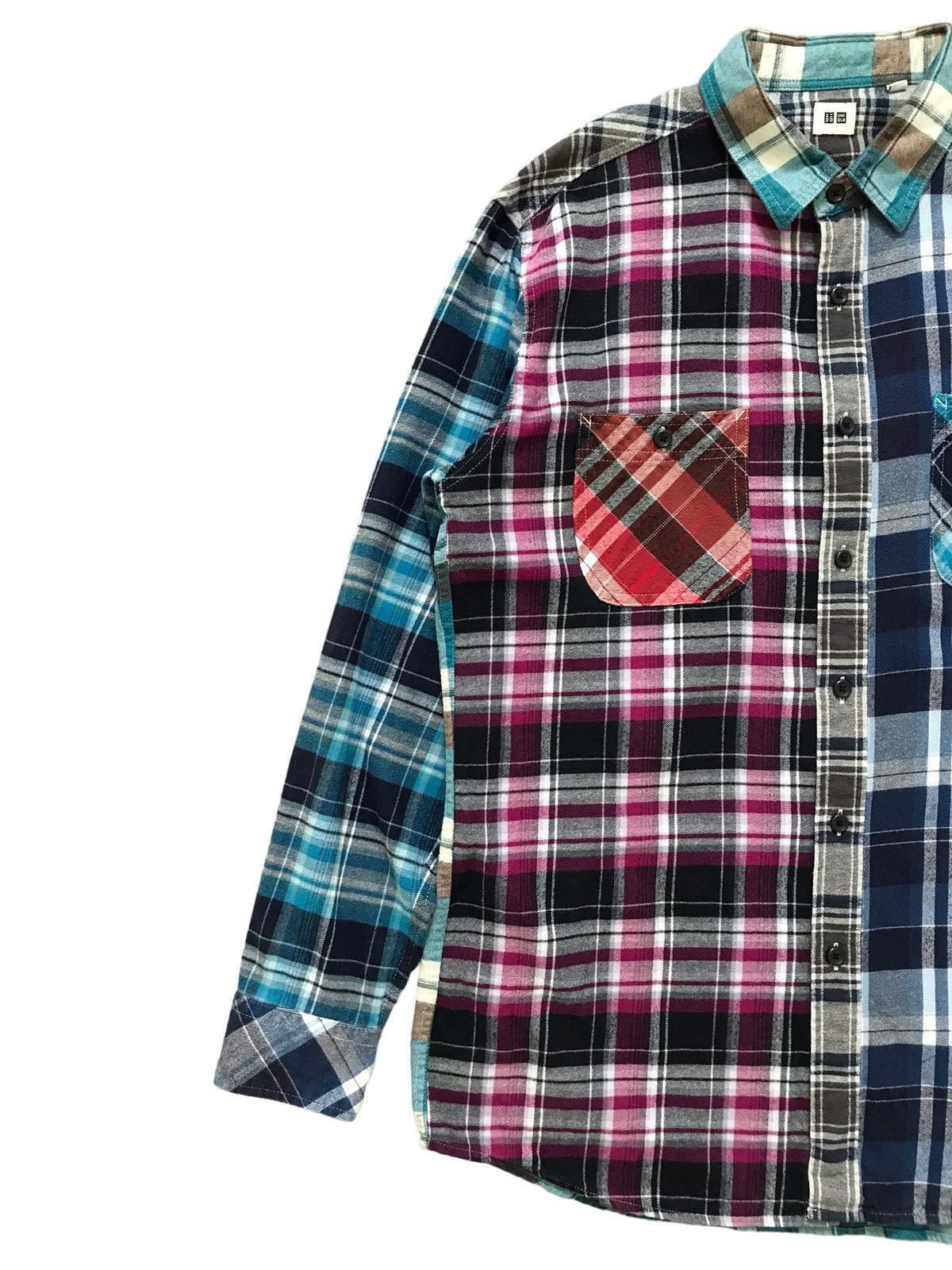 Uniqlo Patchwork Multicoloured Checked Shirt Size US XL / EU 56 / 4 - 2 Thumbnail