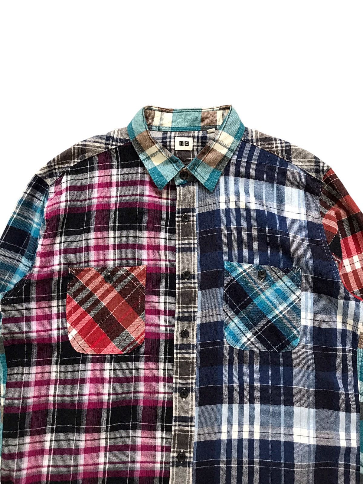 Uniqlo Patchwork Multicoloured Checked Shirt Size US XL / EU 56 / 4 - 6 Thumbnail