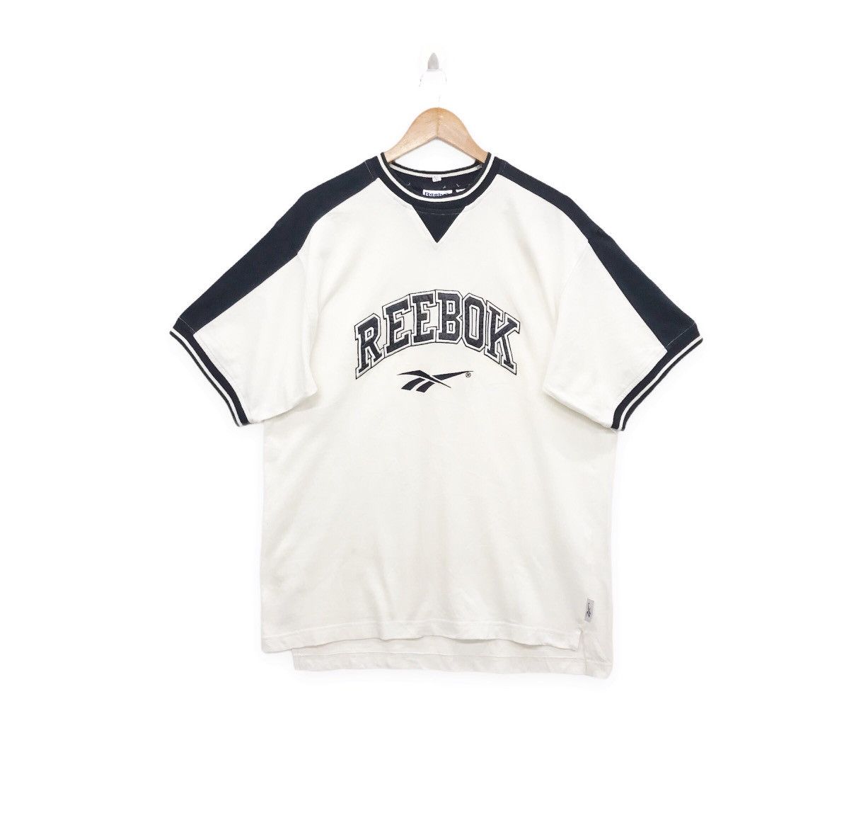 Reebok × Vintage *Rare!! Vintage Reebok Spellout Embroidery Tee Size US L / EU 52-54 / 3 - 1 Thumbnail