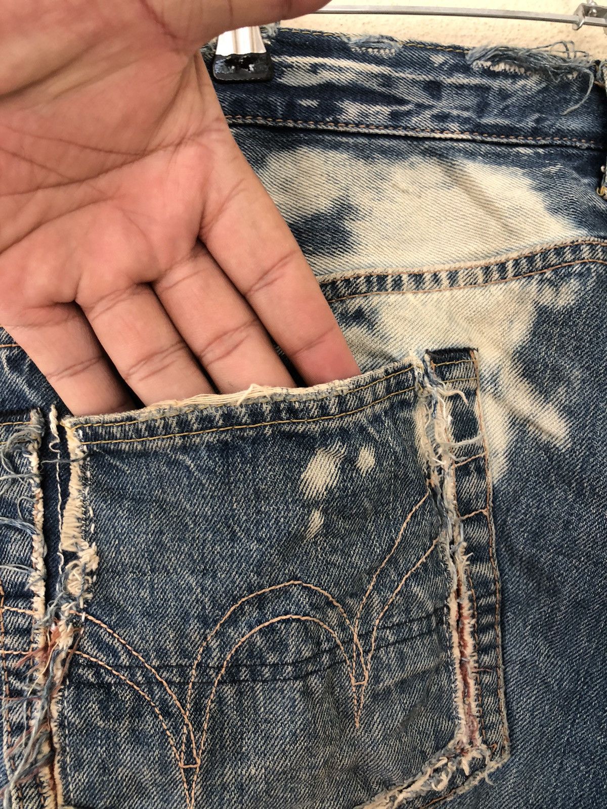 Edwin Edwin Disstressed Acid Wash Selvedge Shorts Size US 30 / EU 46 - 18 Thumbnail